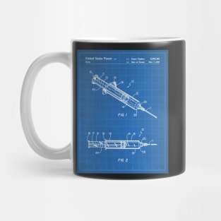 Medical Syringe Patent - Doctor Nurse Doctors Office Art - Blueprint Mug